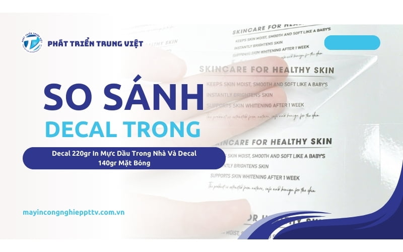 So Sánh Decal Trong: Decal 220gr In Mực Dầu Trong Nhà Và Decal 140gr Mặt Bóng